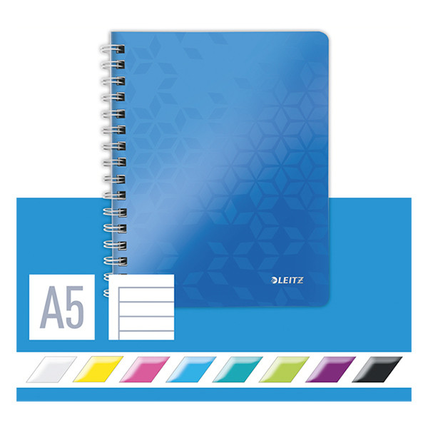 Kollegieblock A5 linjerat | 80 ark | blå metallic | Leitz 4639 WOW 211994 - 4
