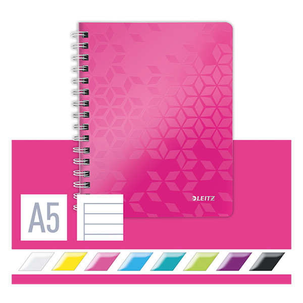 Kollegieblock A5 linjerat | 80 ark | rosa metallic | Leitz 4639 WOW 211993 - 5