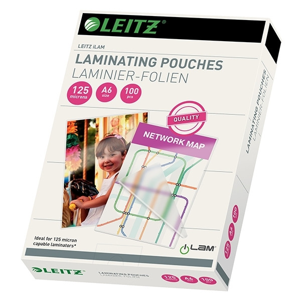 Leitz Lamineringsfickor A6 125 mik. | blank | Leitz iLAM 100st 33806 211112 - 1