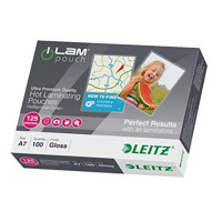 Leitz Lamineringsfickor A7 125 mik. | blank | Leitz iLAM 100st 33805 211114