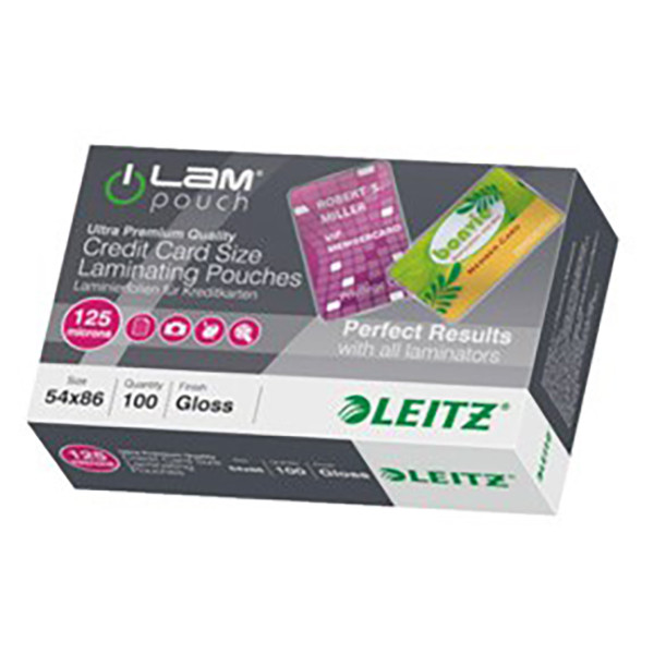 Leitz Lamineringsfickor kreditkort (54 x 86mm) | Leitz iLAM | 2x 125 mikron | 100st $$ 33810 211120 - 1