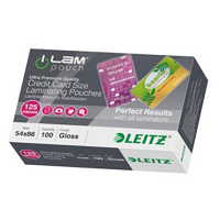 Leitz Lamineringsfickor kreditkort (54 x 86mm) | Leitz iLAM | 2x 125 mikron | 100st $$ 33810 211120