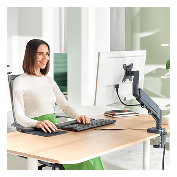 Monitorarm för 1 monitor | Leitz Ergo | mörkgrå (med klämma och öljettfäste) 226599 - 5