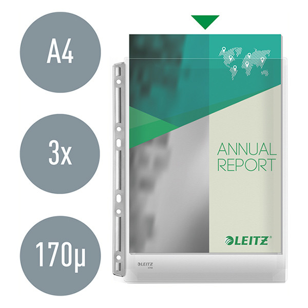 Plastficka A4 170my | Leitz Premium Harmonica | 11 hål metallremsa 3st 202525 - 3