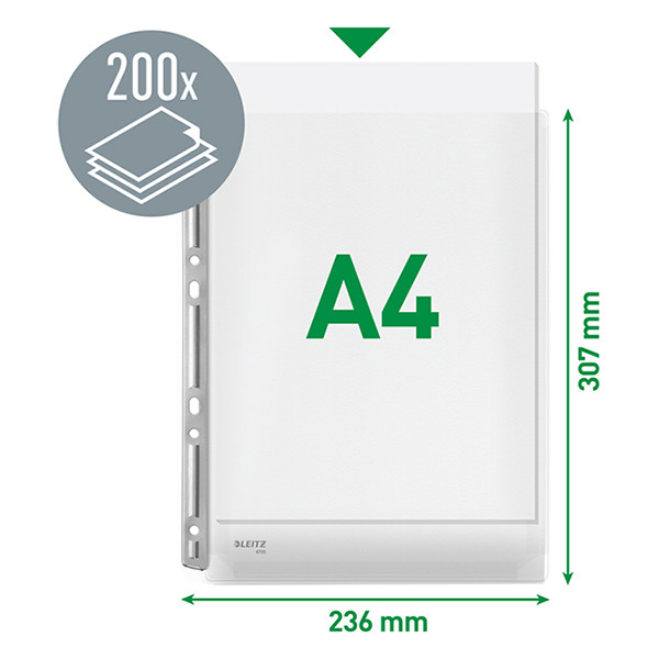 Plastficka A4 170my | Leitz Premium Harmonica | 11 hål metallremsa 3st 202525 - 4