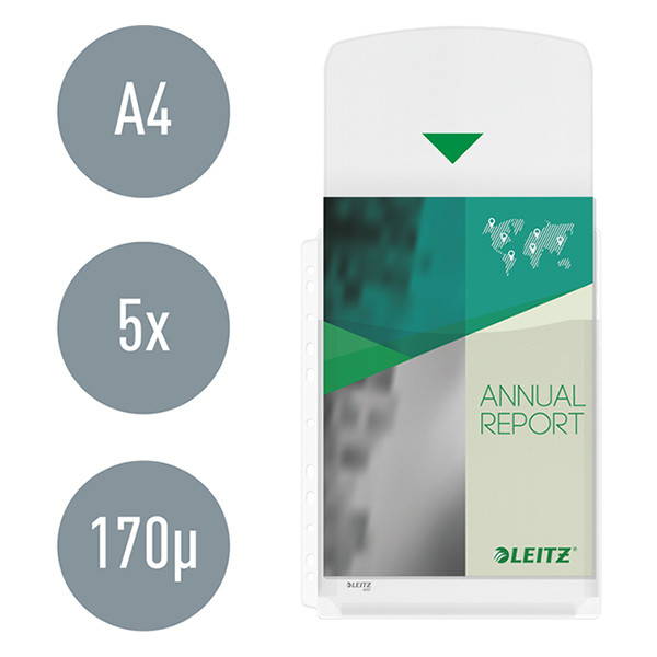 Plastficka A4 toppöppning 170my | Leitz Premium Harmonica | med flik | 11 hål | 5st 202527 - 3