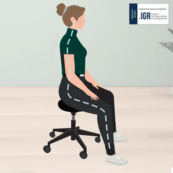 Sadelstol med hjul 46-59cm | Leitz Ergo | svart SE001307 - 3