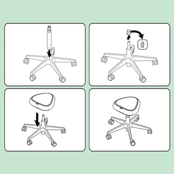 Sadelstol med hjul 46-59cm | Leitz Ergo | svart SE001307 - 8