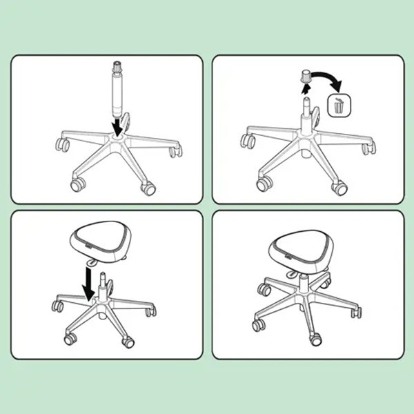 Sadelstol med hjul 47-60cm | Leitz Ergo Active | svart SE001306 - 8