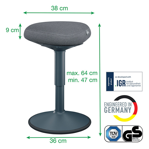 Sittpall med gasfjäder | Leitz Ergo | mörkgrå 202759 - 6