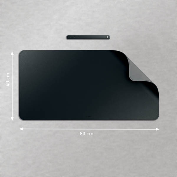 Skrivbordsunderlägg 40x80cm svart läderlook | Leitz 213462 - 2