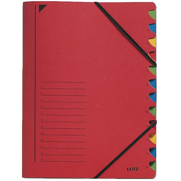 Sorteringsmapp 12 flikar | Leitz röd 202862 - 1