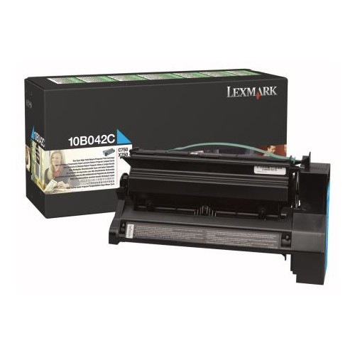 Lexmark 10B042C cyan toner hög kapacitet (original) 10B042C 034290 - 1