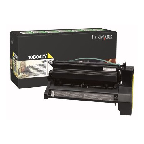 Lexmark 10B042Y gul toner hög kapacitet (original) 10B042Y 034300 - 1