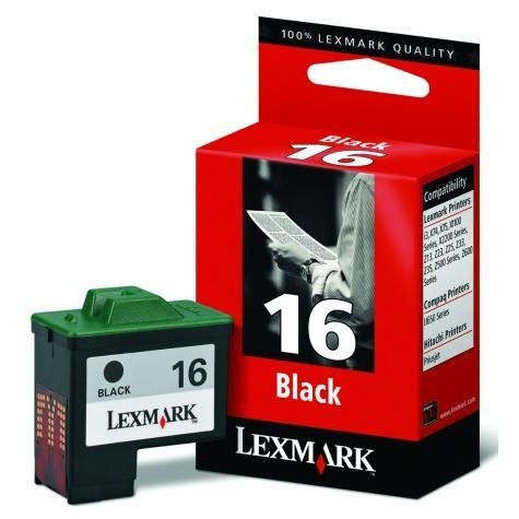 Lexmark 10N0016 (#16) svart bläckpatron hög kapacitet (original) 10N0016E 040170 - 1
