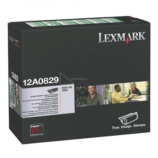 Lexmark 12A0829 svart toner hög kapacitet till etiketter (original) 12A0829 037574 - 1
