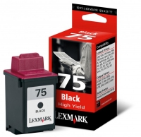Lexmark 12A1975 (#75) svart bläckpatron hög kapacitet (original) 12A1975E 040025