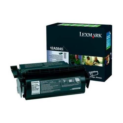 Lexmark 12A5845 svart toner hög kapacitet (original) 12A5845 034198 - 1