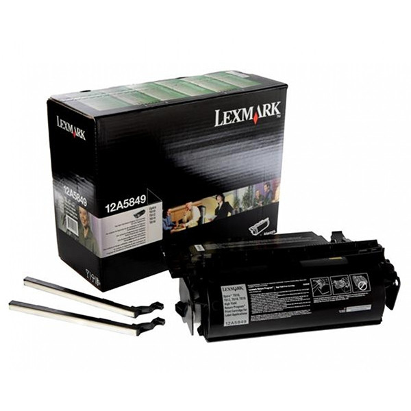 Lexmark 12A5849 svart toner hög kapacitet till etiketter (original) 12A5849 037576 - 1