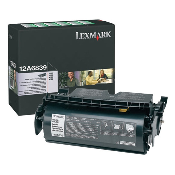Lexmark 12A6839 svart toner hög kapacitet till etiketter (original) 12A6839 037578 - 1