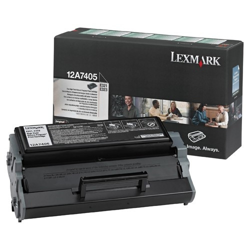 Lexmark 12A7405 svart toner hög kapacitet (original) 12A7405 034100 - 1
