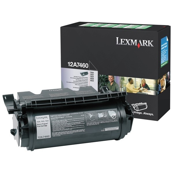 Lexmark 12A7460 svart toner (original) 12A7460 034120 - 1