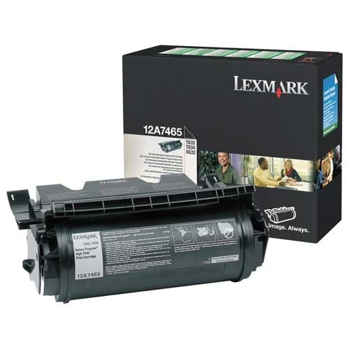 Lexmark 12A7465 svart toner extra hög kapacitet (original) 12A7465 034355 - 1