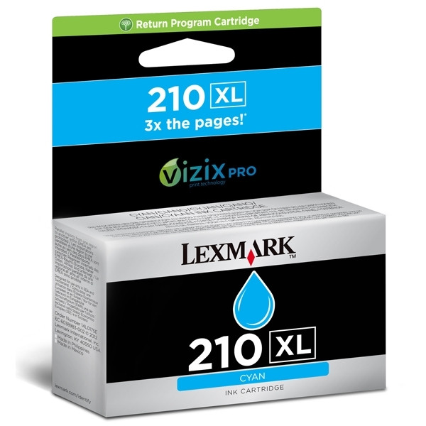 Lexmark 14L0175E (#210XL) cyan bläckpatron hög kapacitet (original) 14L0175E 040610 - 1