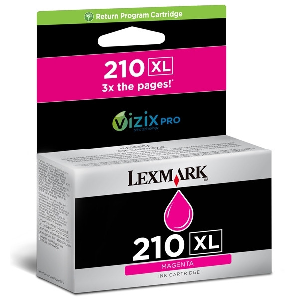 Lexmark 14L0176E (#210XL) magenta bläckpatron hög kapacitet (original) 14L0176E 040612 - 1