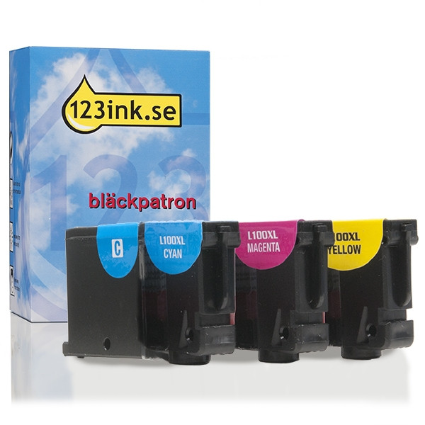 Lexmark 14N0850 (#100XL) C/M/Y bläckpatron 3-pack (varumärket 123ink) 14N0850C 040437 - 1