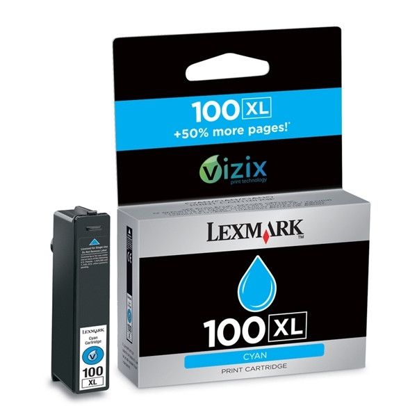 Lexmark 14N1069E (#100XL) cyan bläckpatron hög kapacitet (original) 14N1069E 040424 - 1