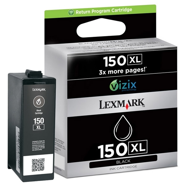 Lexmark 14N1614E (#150XL) svart bläckpatron hög kapacitet (original) 14N1614E 040464 - 1