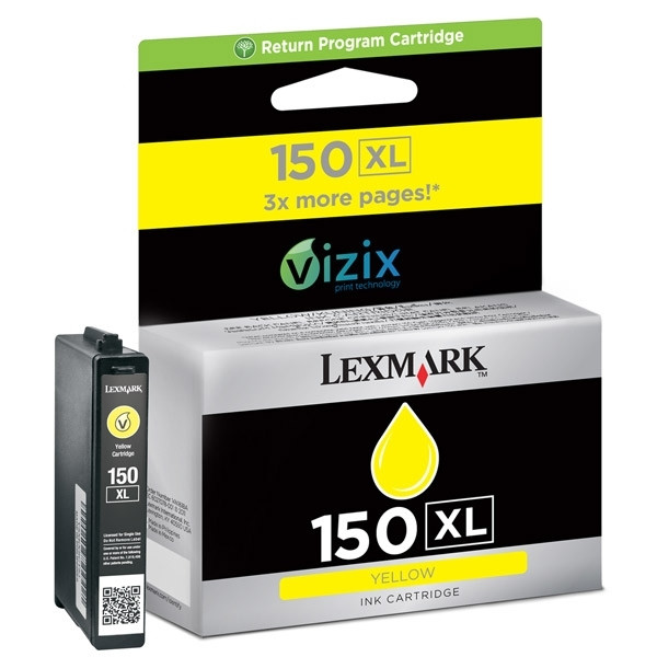 Lexmark 14N1618E (#150XL) gul bläckpatron hög kapacitet (original) 14N1618E 040470 - 1