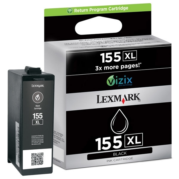 Lexmark 14N1619E (#155XL) svart bläckpatron hög kapacitet (original) 14N1619E 040472 - 1