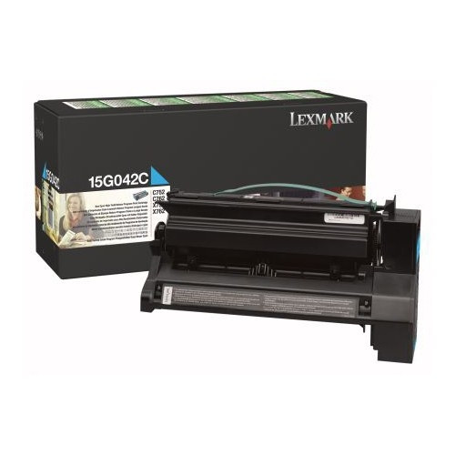 Lexmark 15G042C cyan toner hög kapacitet (original) 15G042C 034540 - 1