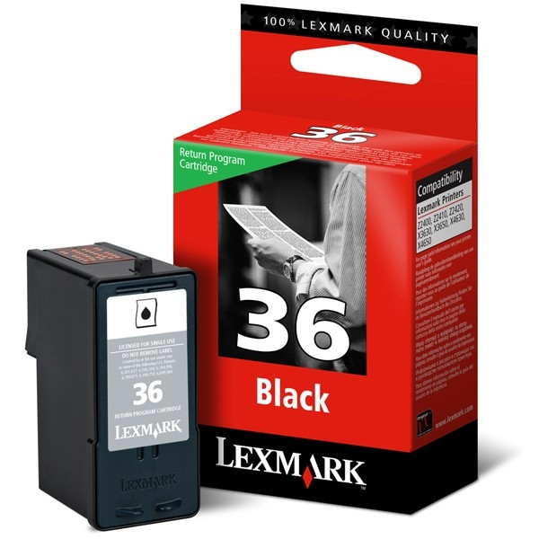 Lexmark 18C2130E (#36) svart bläckpatron (original) 18C2130E 040370 - 1