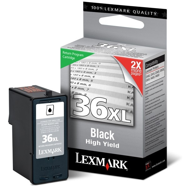 Lexmark 18C2170E (#36XL) svart bläckpatron hög kapacitet (original) 18C2170E 040375 - 1