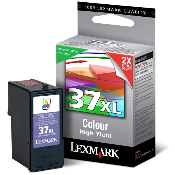 Lexmark 18C2180E (#37XL) färgbläckpatron hög kapacitet (original) 18C2180E 040385 - 1
