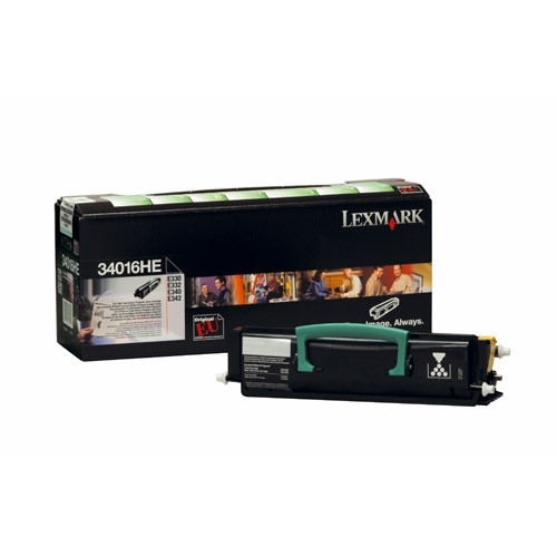 Lexmark 34016HE svart toner hög kapacitet (original) 34016HE 034725 - 1