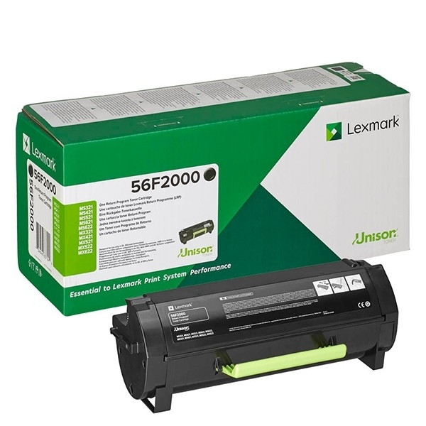 Lexmark 56F2000 svart toner (original) 56F2000 037844 - 1