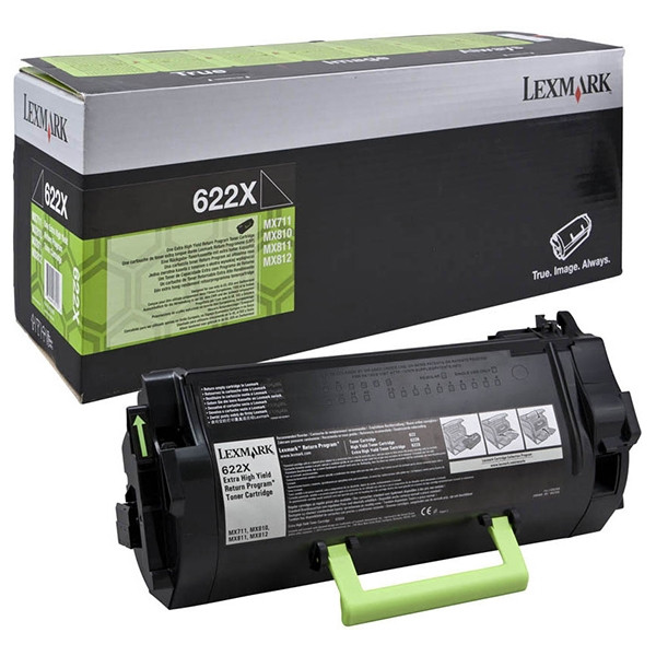 Lexmark 622X (62D2X00) svart toner extra hög kapacitet (original) 62D2X00 037234 - 1