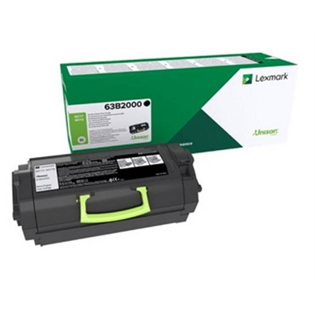 Lexmark 63B2000 svart toner (original) 63B2000 037774 - 1