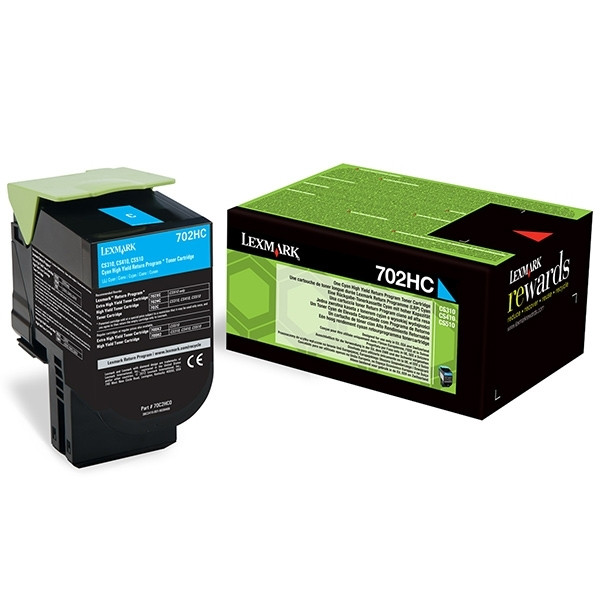 Lexmark 702HC (70C2HC0) cyan toner hög kapacitet (original) 70C2HC0 037248 - 1