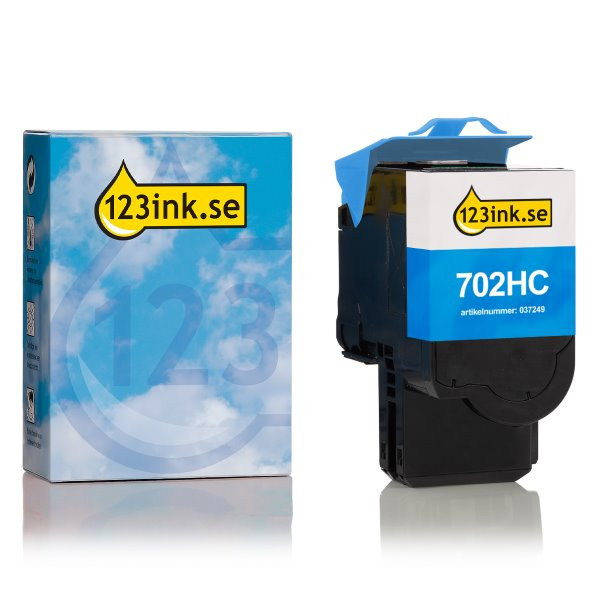 Lexmark 702HC (70C2HC0) cyan toner hög kapacitet (varumärket 123ink) 70C2HC0C 037249 - 1
