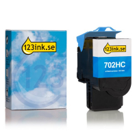 Lexmark 702HC (70C2HC0) cyan toner hög kapacitet (varumärket 123ink) 70C2HC0C 037249