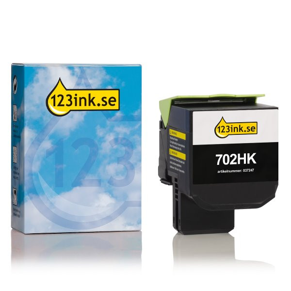 Lexmark 702HK (70C2HK0) svart toner hög kapacitet (varumärket 123ink) 70C2HK0C 037247 - 1