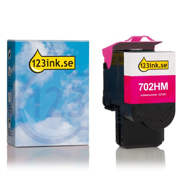 Lexmark 702HM (70C2HM0) magenta toner hög kapacitet (varumärket 123ink) 70C2HM0C 037251 - 1
