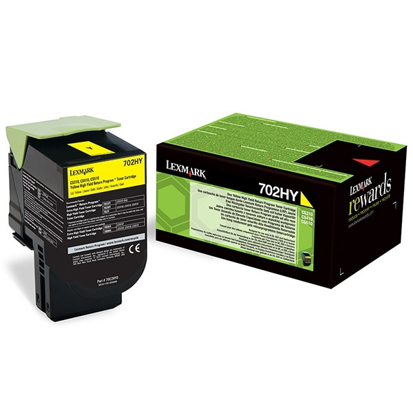 Lexmark 702HY (70C2HY0) gul toner hög kapacitet (original) 70C2HY0 70C2HYE 037252 - 1