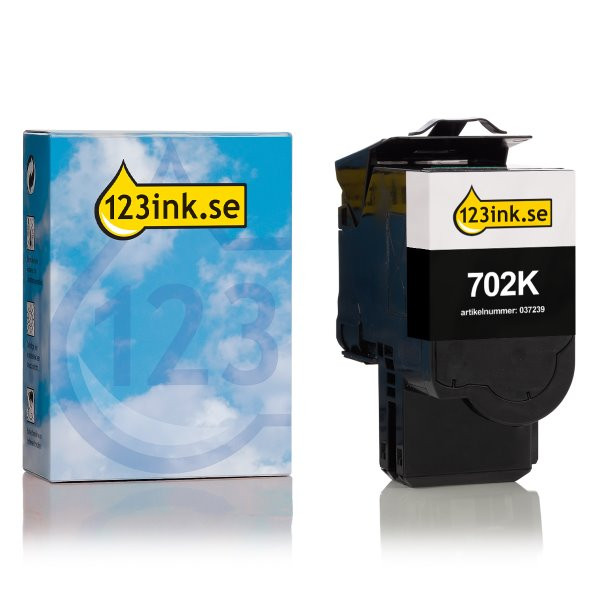 Lexmark 702K (70C20K0) svart toner (varumärket 123ink) 70C20K0C 037239 - 1