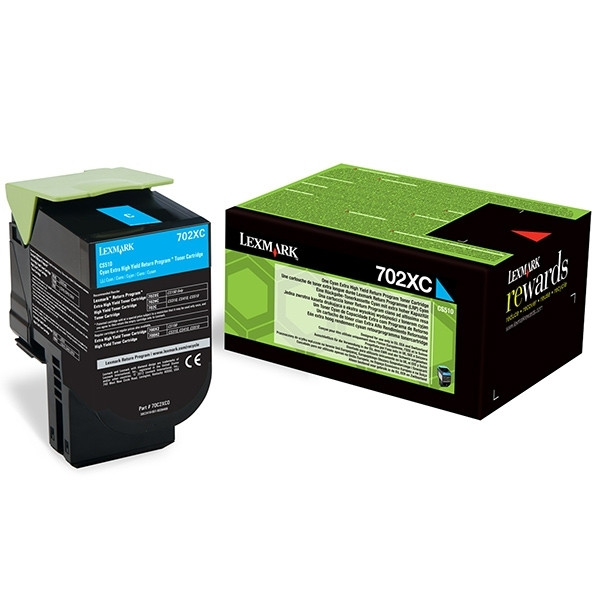 Lexmark 702XC (70C2XC0) cyan toner extra hög kapacitet (original) 70C2XC0 037256 - 1